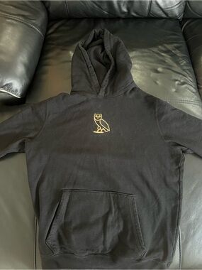 OVO Black Hoodie with Gold Owl Emblem